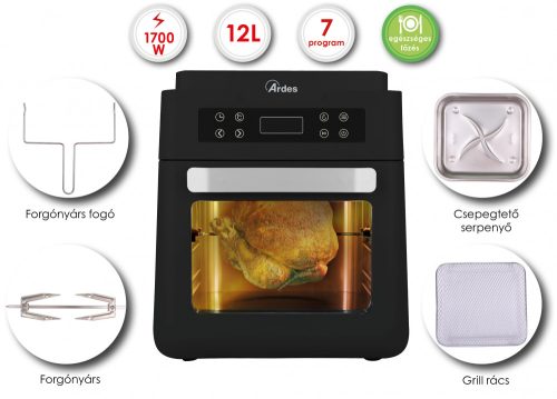 ARDES 1kp12000 12 literes air fryer forrólevegős sütő